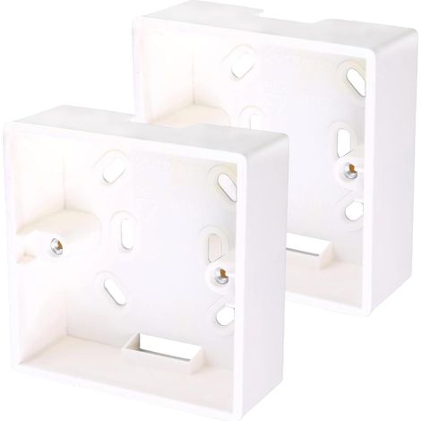 Lot de 2 Boîte Encastrable Murale Carrée, Boîtiers de Montage en Surface Profondeur 32mm, Boîte de Montage pour Prise Ethernet, Panneau Mural Single Gang, Blanc, 86x86mm (1/5)