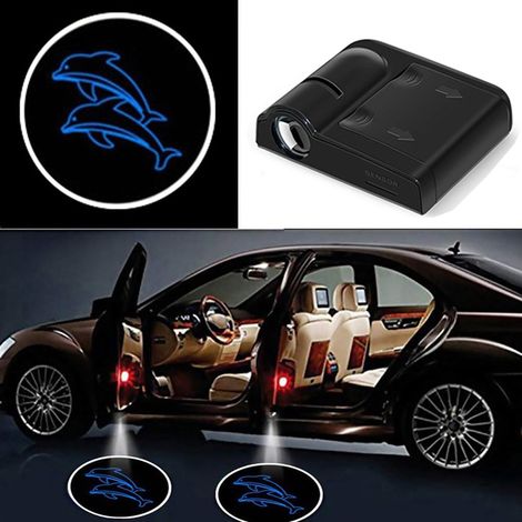 (3600 lm - 10) Lampe de bienvenue lumineuse pour portière de voiture, projecteur laser universel sans fil, éclairage d'ambiance LED décoratif pour véhicule. (1/4)