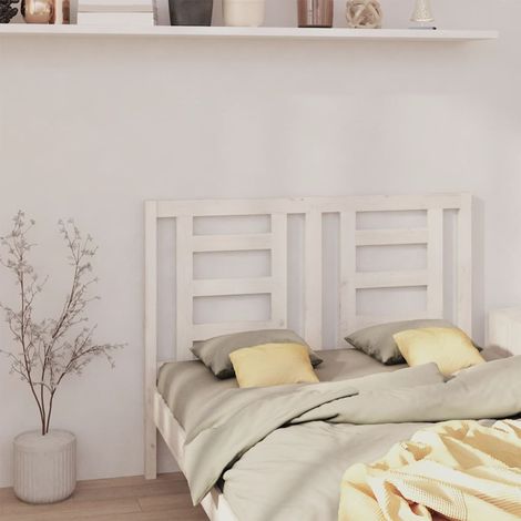 Headboard White Solid Pine Wood Medium Decorative Inlays vidaXL (1/5)