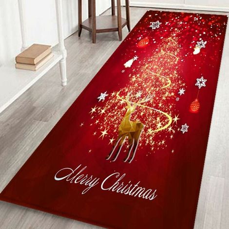 Tapis Noel,Tapis de Passage,Tapis de Bain,Tapis de Salon,Tapis de Cuisine Antiderapant en Flanelle Deco Noel Interieur,Rectangulaire(60180cm) (1/5)
