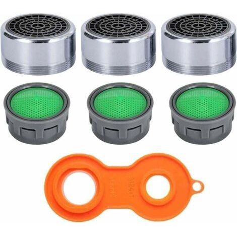 M24 Wasserhahn-Luftsprudler, 6er-Pack wassersparende Wasserhahn-Luftsprudler mit ABS-Filter, Wasserhahnfilter für Bad- und Küchenspüle (1/4)