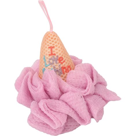 Éponge de douche/baignoire en forme de glace, maille fine, élastique, mousse dense et confortable, pour le corps, pour femmes et hommes. (1/5)