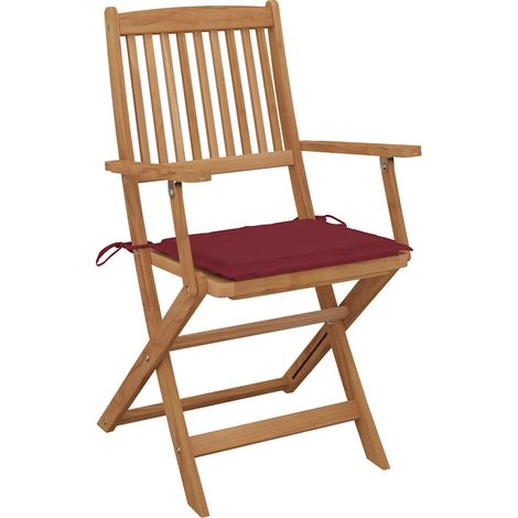 Maison Exclusive - Klappstühle, 4 Stück, mit Kissen, aus massivem (1/5)