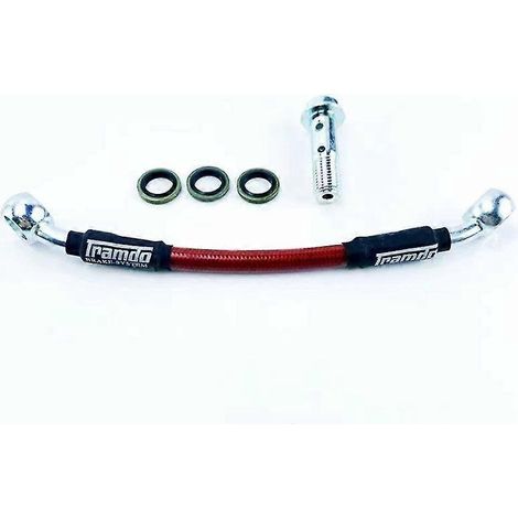 Support adaptateur d'étrier de frein arrière de moto pour frein double RPM 84 mm pour scooter électrique RSZ M3 NIU N1S/UQI/U+B Refit - vis rouge sur le tube d'huile (1/5)