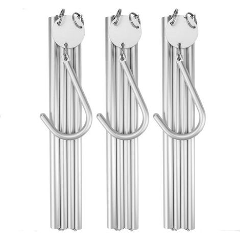 Perchas de viaje plegables de aluminio – 3 piezas, ligeras y portátiles, resistentes para cruceros, hoteles y camping. (1/5)