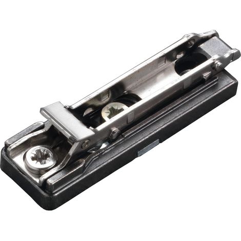 Salice Blitz-Montageplatte Linear H0 Exzenterverstellung für Holzschrauben Titanium (1/2)