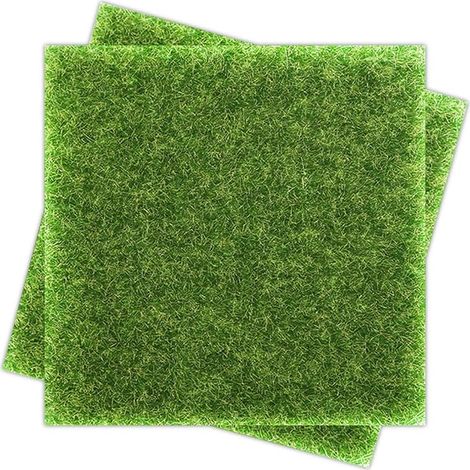 Set of 2 Artificial Grass, 15 x 15 cm, PE Fibres, Synthetic Grass for Garden, Patio, Balcony, Children's Playground (1/5)