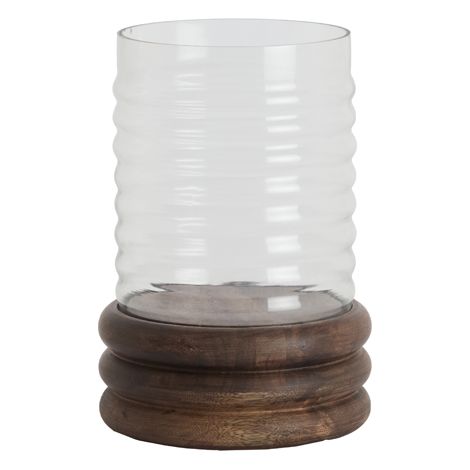 Warmes braunes Holz-Windlicht Light & Living Malda (1/4)