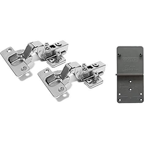 110 Degré Clip Rentrant 35mm Soft Close Charnieres avec Amortisseur Hydraulique Fermeture Automatique Charnière à Amorti pour Armoires de Porte Cuisine Type Européen Lot de 2 (1/5)