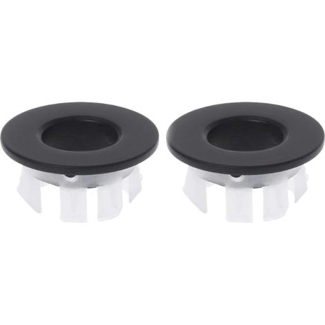 Couvercle de Trou D’évier Rond Noir 2 Pièces en Laiton Abs (1/5)