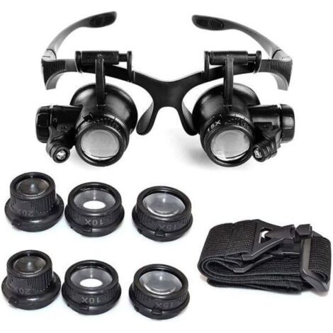 BUNTHAUS Loupe LED réglable à grossissement 10x, 15x, 20x et 25x pour bijoutiers et horlogers - WELLNGS (1/4)