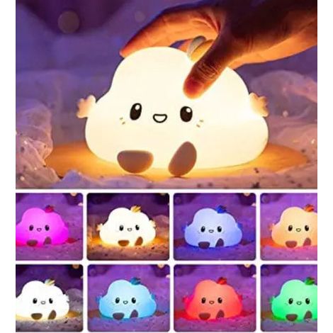 Veilleuse nuage pour enfants - Veilleuse bébé - Chambre d'enfant - RGB - LED - 16 couleurs - Rechargeable par USB-C - Télécommande - Accessoires de chambre d'enfant - Lampe de chevet - Cadeau de naiss (1/5)