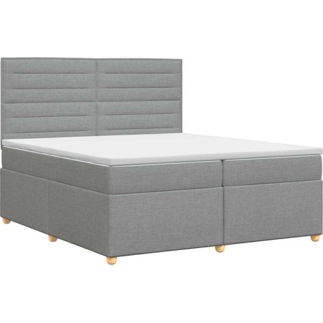 Maison Exclusive - Letto box spring con materasso Grigio Chiaro 200 x 200 cm (1/5)