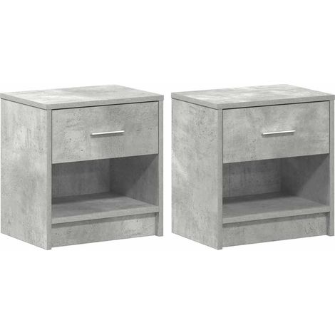 vidaXL Comodini 2 pz con Cassetto Grigio Cemento 39x28x41 cm