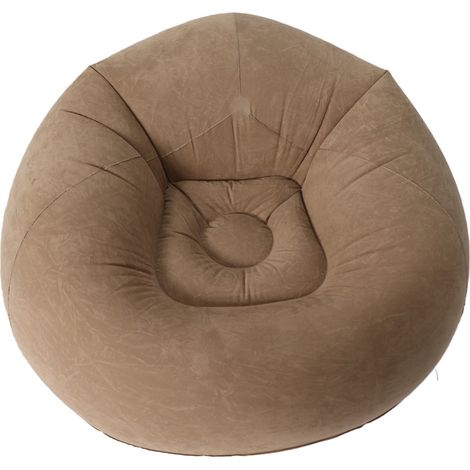 Fauteuil Gonflable Gris PVC Douillet Salon Chambre 75x75cm Design Ergonomique Confortable et Portable (1/5)