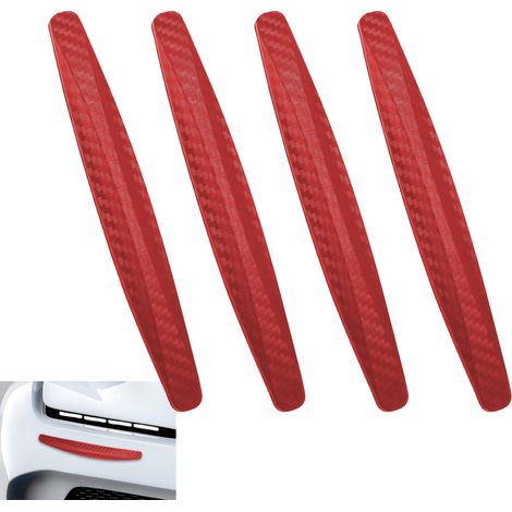4 pièces de protection de seuil de porte de voiture, protection de bord de porte de voiture, protège-seuil en fibre de carbone, bandes décoratives anti-rayures, protection pare-chocs anti-rayures (1/5)
