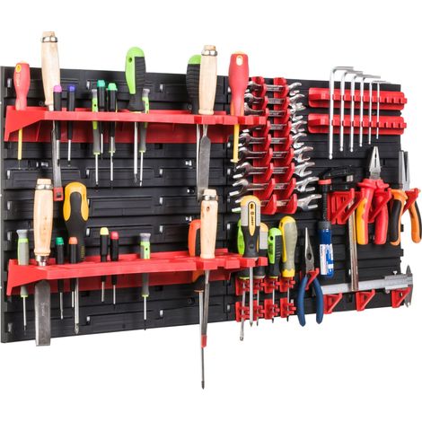 Panneau d'outils d'atelier 78x39 cm + Étagères / supports (1/5)