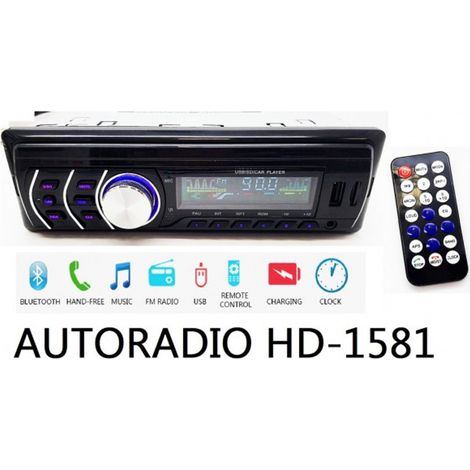 TRADE SHOP - Autoradio Stereo Bluetooth Fm Auto Mp3 Usb Sd Card Aux Radio Con Telecomando -