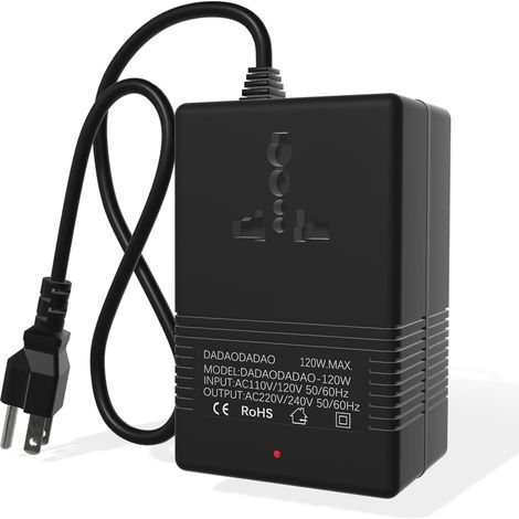 Transformador de voltaje Convertidor de corriente (110 V a 220 V), protección de conversión de voltaje, adecuado para el hogar, viajes, caravana, camping (negro -200 W) (1/2)