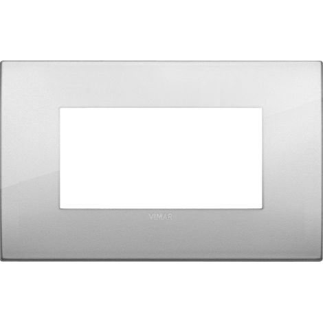 Vimar 19954.03 Placca Arké fit 4 moduli, metallo, argento