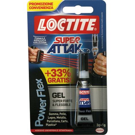 ADESIVO SUPERATTAK Mod. POWER FLEX GEL 3 gr LOCTITE Conf. 24 pz