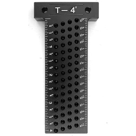 règlesLot de perforation pour bois avec règle auxiliaire et gabarit de marquage en T, en aluminium, avec échelle impériale. (1/5)