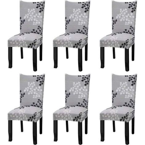 Universal stretch chair covers, set of 6, chair covers for dining room chairs, autumn leaves design
