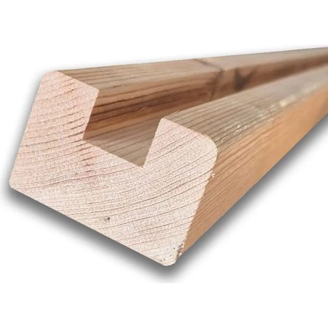 Cornice terminale in legno da 50 cm, profilo 60x43 mm a U 20x16 mm (1/3)