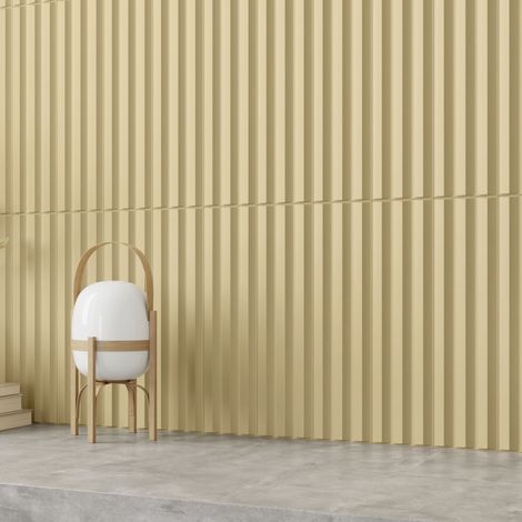 Carrelage mural intérieur mat en relief vert Acanto 10x40 cm V-Ribbed khaki (1/3)