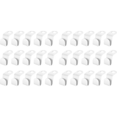 Lot de 100 cintres Crochets en Plastique pour Organisateur de penderie - Blanc - 5,5 × 2 cm (Lot de 2) - 5,5 × 2 cm (Lot de 2) (1/5)