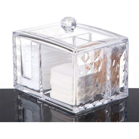 Etui für Make-up-Entferner-Pads, transparenter Acryl-Organizer, Aufbewahrungsbehälter für Wattepads und Reinigungsstäbchen (1/5)