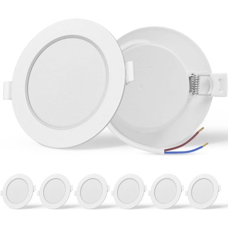 Set of 6 LED Recessed Spotlights, High Brightness LED Ceiling Recessed Spotlights, 9W Equivalent to 72W Incandescent Bulb, AC 230V, Natural Light 4000K, for Bathroom, Living Room, Ф90-110mm
