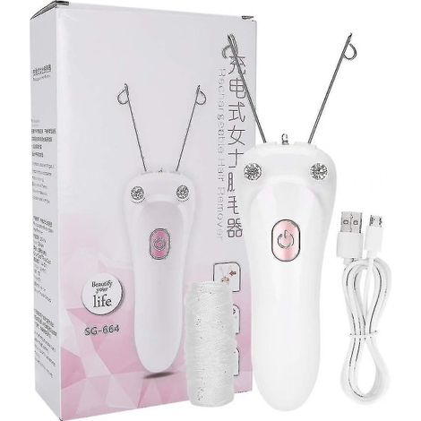 Épilateur électrique portable pour le visage, rechargeable par USB, 2 couleurs, sûr et à fil (rose) Tmq-a03 (1/5)