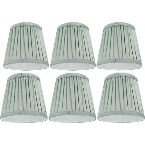 6er-Set moderne Wandlampenschirme aus Stoff, Lampenabdeckungen für Kronleuchter, Grün (1/5)