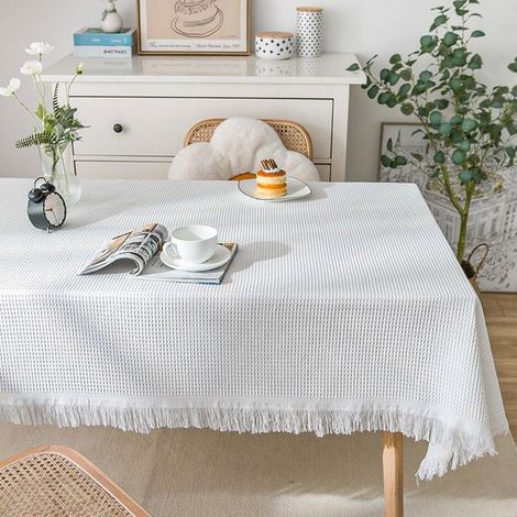 Tapis de pique-nique Camping Couverture Côte Plage Tissu Nappe Tente Tapis de Sol Parc Loisirs Genou Tapis de Bureau - Blanc, 130 x 180 cm/51,1 "70,9" (1/3)