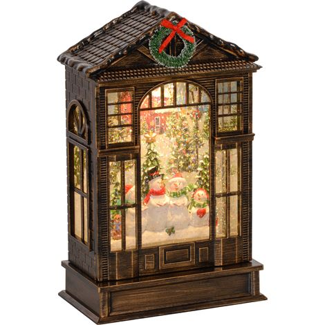 HOMCOM Christmas Snow Globe Lantern with Lights for Holiday, Bronze Tone (1/5)