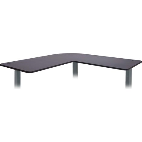 Tischplatte HHG-775 für Eck-Schreibtisch, Schreibtischplatte, 90° MVG-zertifiziert schwarz (1/5)
