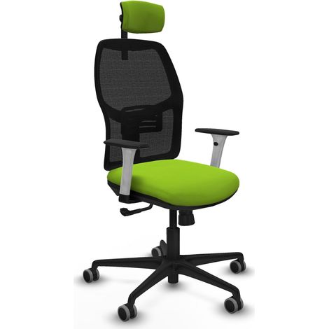 Chaise de bureau piqueras y crespo Alfera cuir synthétique noir blanc (1/2)