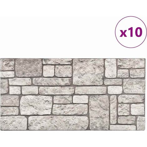 Maison Exclusive - Pannelli da parete 10 pcs Grigio 100 x 50 cm Schiuma EPS