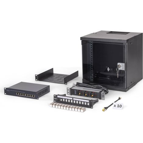 DIGITUS Netzwerk-Set 254 mm 10` - 6HE, 315x300 mm BxT sw