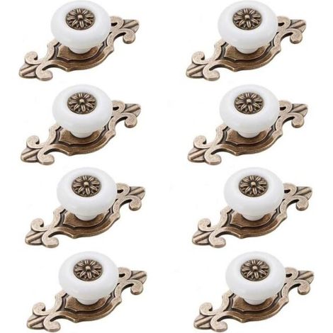 Furniture Knob 8 Pieces Vintage Style Drawer Knob Furniture Knob Drawer Knob with Screws Accessories (1/4)