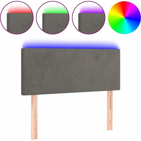 Maison Exclusive - LED Kopfteil Dunkelgrau 90x5x78/88 cm Samt (1/5)