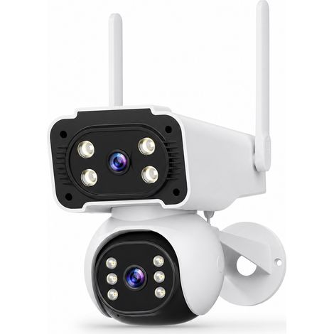 Telecamera di sorveglianza WiFi esterna a doppio obiettivo visione notturna (1/5)