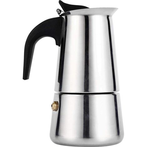 Moka Pot 100 ml/200 ml/300 ml/450 ML en Acier Inoxydable Moka Pot Cafetière Poêle Utilisation De Bureau À Domicile(100ml) (1/5)