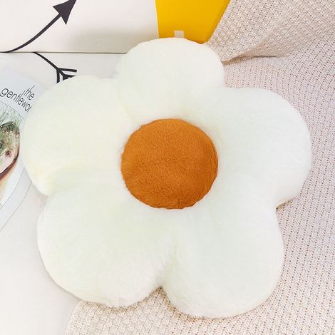 1PCS (35cm, Blanc) Coussin de Fleur 35cm Coussins de Chaise Coussin de Siège Oreiller Tatami Coussin de Sol en Peluche de Fleur Mignonne pour décor de Chaise de canapé de Chambre à Coucher (1/5)