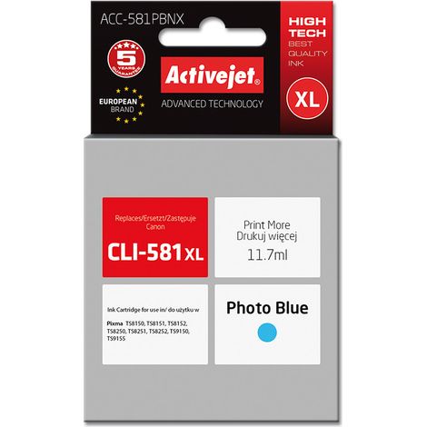 Activejet ACC-581PBNX Ink cartridge (replacement for Canon CLI-581PB XL Supreme 11,70 ml photo cyan)