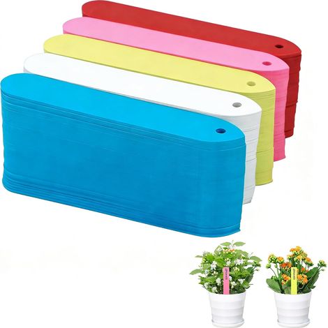 100 x Plastic Gardening Labels Waterproof Hanging Plant Labels Garden Labels Suitable for Outdoor Garden, Vegetable Garden, Orchard or Farm (Colour) (1/5)