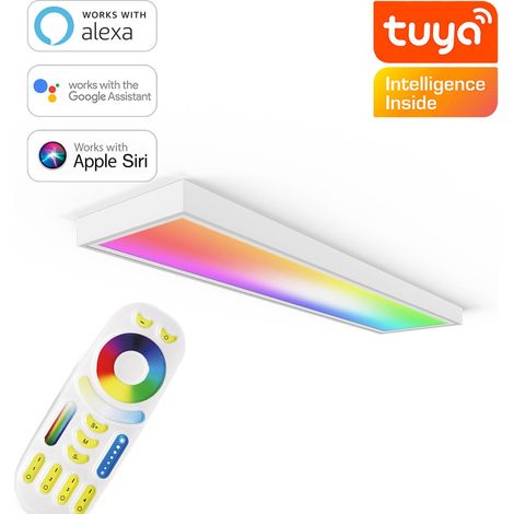 RGB+CCT LED Panel 120x30cm inkl. MiBoxer Smarthomesteuerung 48W 24V Rahmen weiß - Panelmontage:  Aufbaurahmen Click weiß (1/5)