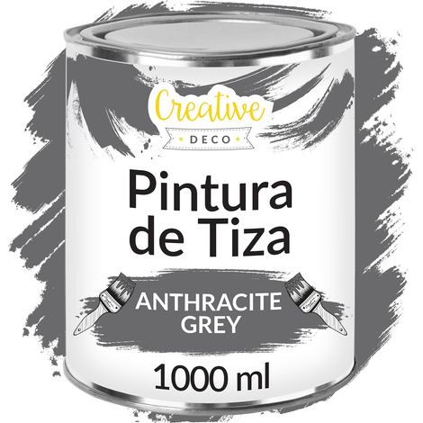 Creative Deco Pintura a la Tiza Gris Antracita 1L Mate y Lavable para Muebles (1/5)