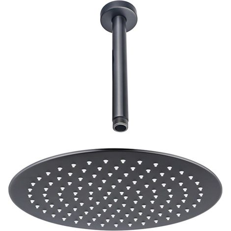 FugaFlow Eccelente Acces Douche de tête - 30cm - ronde - bras de plafond 20cm - Gunmetal brossé PVD pvd